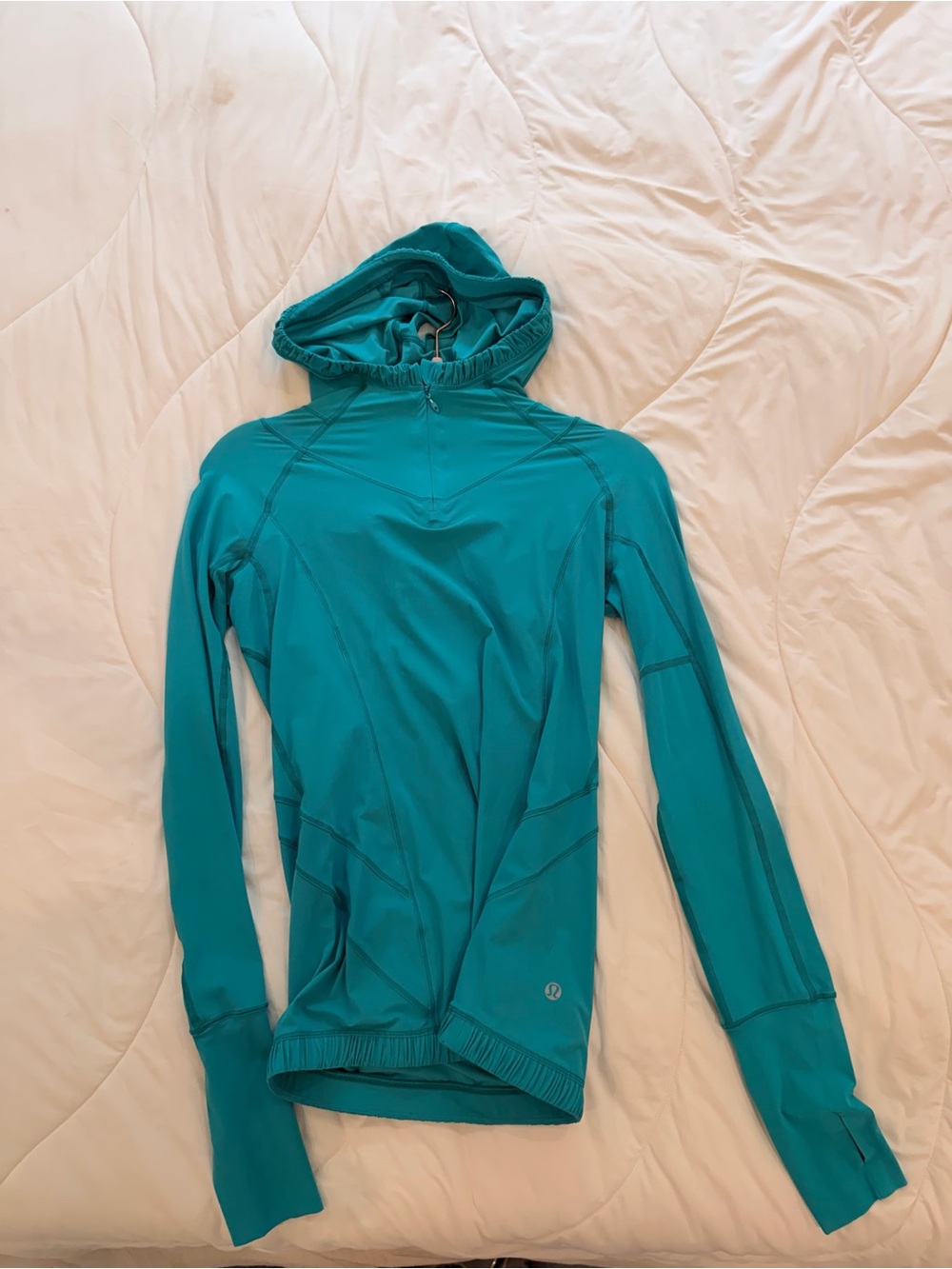 lululemon athletica Teal Hooded Long-Sleeve Top